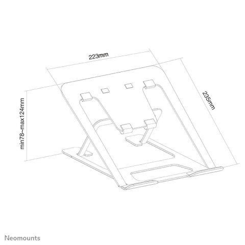 Neomounts NSLS085SILVER stojak na laptop Podstawka na notebooka Srebrny 43,2 cm (17") Neomounts NSLS085SILVER stojak na laptop Podstawka na notebooka Srebrny 43,2 cm (17")