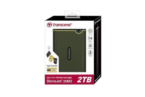 Transcend StoreJet 25M3G zewnętrzny dysk twarde 2 TB 2.5" Micro-USB B 3.2 Gen 1 (3.1 Gen 1) Zielony Transcend StoreJet 25M3G zewnętrzny dysk twarde 2 TB 2.5" Micro-USB B 3.2 Gen 1 (3.1 Gen 1) Zielony