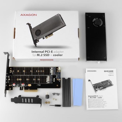 Adapter Axagon PCEM2-DC PCI-E x4 na M.2 NVMe z chłodzeniem