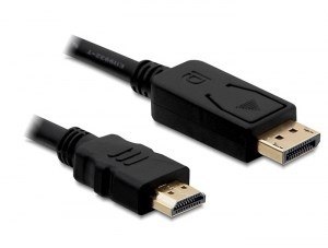 DeLOCK Cable Displayport > HDMI m/m 2m Czarny DeLOCK Cable Displayport > HDMI m/m 2m Czarny