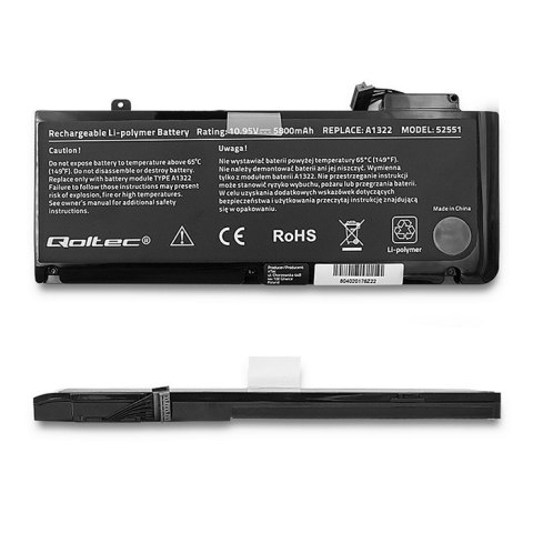 Bateria do laptopa Qoltec 52551.A1322 (58 Wh; do laptopów Apple) Bateria do laptopa Qoltec 52551.A1322 (58 Wh; do laptopów Apple)