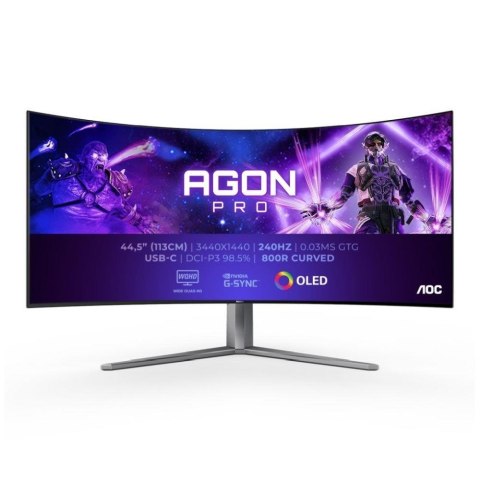 AOC AGON PRO AG456UCZD LED display 114,3 cm (45") 3440 x 1440 px Wide Quad HD OLED Czarny AOC AGON PRO AG456UCZD LED display 114,3 cm (45") 3440 x 1440 px Wide Quad HD OLED Czarny
