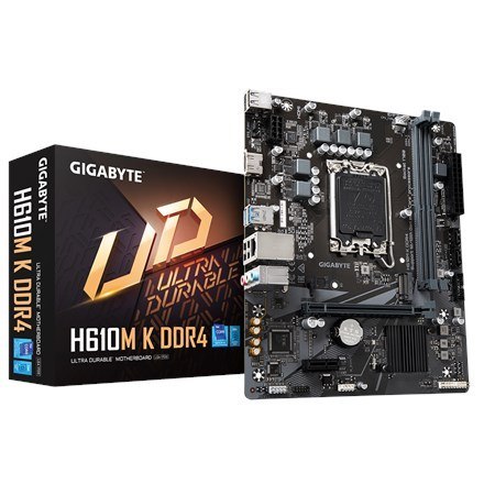 Gigabyte H610M K DDR4 1.0 płyta główna Intel H610 Express LGA 1700 micro ATX Gigabyte H610M K DDR4 1.0 płyta główna Intel H610 Express LGA 1700 micro ATX