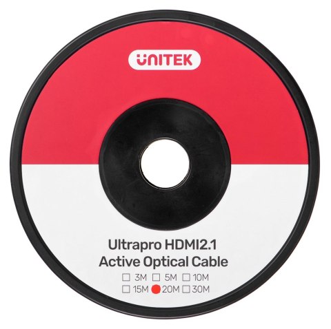 UNITEK KABEL OPTYCZNY HDMI 2.1 Active Optical Cable,8K, 4K120HZ,20M UNITEK KABEL OPTYCZNY HDMI 2.1 Active Optical Cable,8K, 4K120HZ,20M
