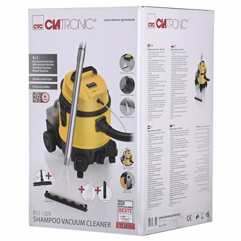 Odkurzacz piorący Clatronic BSS 1309 (1200W; kolor żółty) Odkurzacz piorący Clatronic BSS 1309 (1200W; kolor żółty)