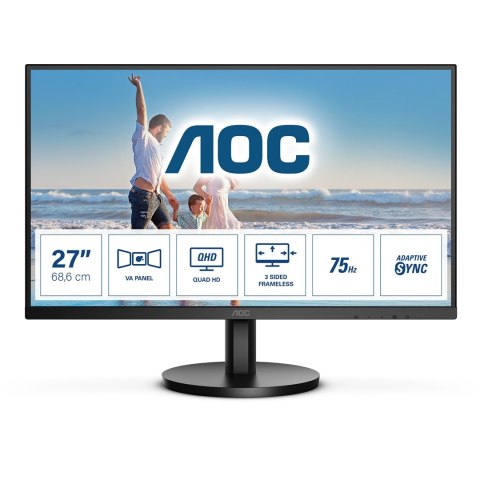AOC Q27B3MA LED display 68,6 cm (27") 2560 x 1440 px Quad HD Czarny AOC Q27B3MA LED display 68,6 cm (27") 2560 x 1440 px Quad HD Czarny
