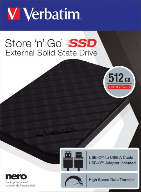 STORE N GO EXT SSD 2.5IN 512GB/USB 3.2/USB-C GEN1