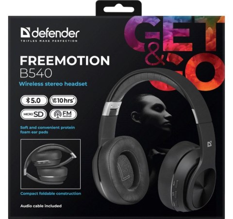 Słuchawki z mikrofonem Defender FREEMOTION B540 bezprzewodowe Bluetooth + MP3 Player Słuchawki z mikrofonem Defender FREEMOTION B540 bezprzewodowe Bluetooth + MP3 Player