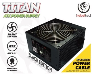 Zasilacz ATX Rebeltec TITAN 450 12cm fan + kabel