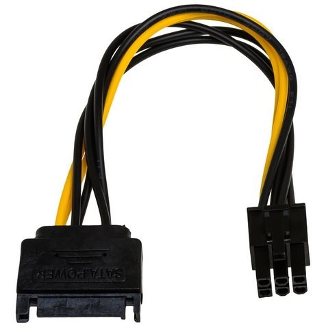 Kabel zasilający AKYGA SATA (wtyk) - PCI-E 6-pin (gniazdo) 0.15m. AK-CA-30 Kabel zasilający AKYGA SATA (wtyk) - PCI-E 6-pin (gniazdo) 0.15m. AK-CA-30