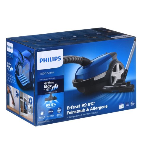 Philips | Odkurzacz | Seria 3000 XD3110/09 | W workach | Moc 900 W | Pojemność na kurz 3 L | Niebieski