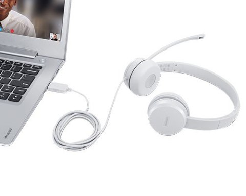Słuchawki z mikrofonem Lenovo 110 (jasnoszare) Słuchawki z mikrofonem Lenovo 110 (jasnoszare)