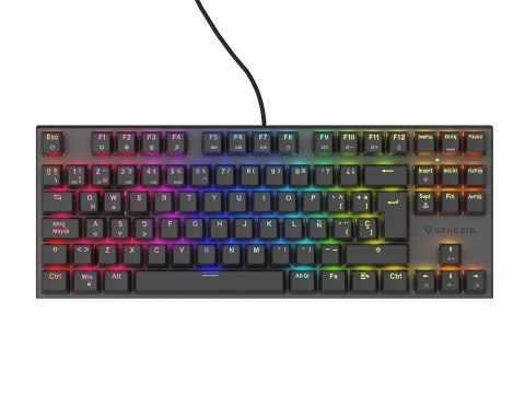 KLAWIATURA DLA GRACZY GENESIS THOR 303 TKL ES PODŚWIETLENIE RGB MECHANICZNA SILENT SWITCH CZARNA HOT