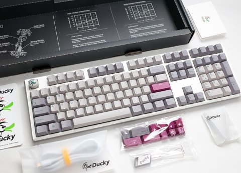 Klawiatura gamingowa Ducky One 3 Mist Grey, RGB LED - MX-Silent-Red Klawiatura gamingowa Ducky One 3 Mist Grey, RGB LED - MX-Silent-Red