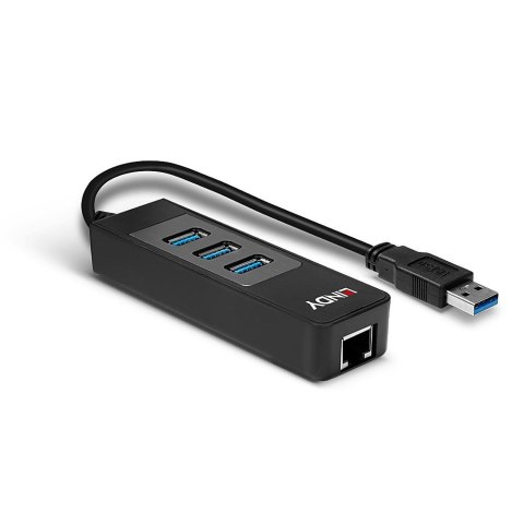 Lindy 43176 Hub USB 3.0 3 Ports, RJ-45 Lindy 43176 Hub USB 3.0 3 Ports, RJ-45