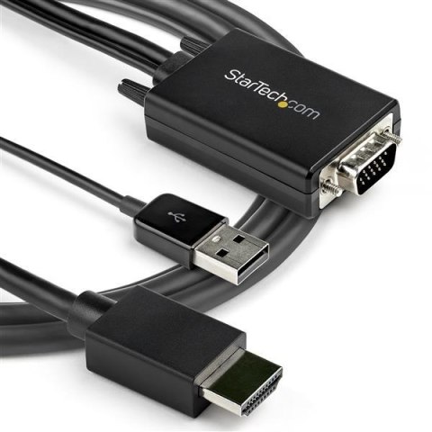 StarTech.com VGA2HDMM2M adapter kablowy 2 m USB Type-A + VGA (D-Sub) HDMI Typu A (Standard) Czarny StarTech.com VGA2HDMM2M adapter kablowy 2 m USB Type-A + VGA (D-Sub) HDMI Typu A (Standard) Czarny