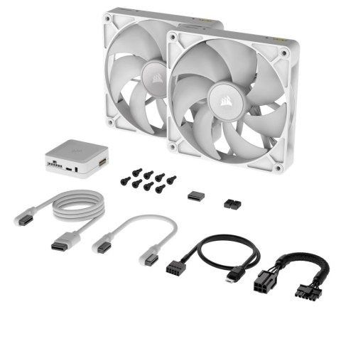 Corsair iCUE LINK RX140 RGB Series, PWM Fan 2 Pack - 140mm, biały