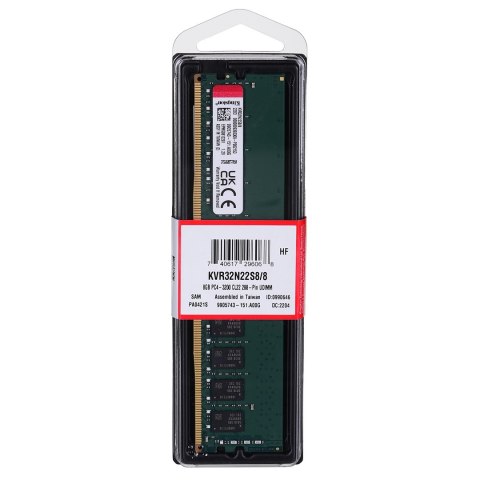 KINGSTON 8GB 3200MT/s DDR4 CL22 DIMM 1Rx8 KINGSTON 8GB 3200MT/s DDR4 CL22 DIMM 1Rx8
