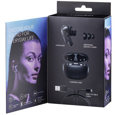 Intenso Black Buds T300A Słuchawki True Wireless Stereo (TWS) Douszny Połączenia/Muzyka/Sport/Codzienność USB Type-C Bluetooth C Intenso Black Buds T300A Słuchawki True Wireless Stereo (TWS) Douszny Połączenia/Muzyka/Sport/Codzienność USB Type-C Bluetooth C