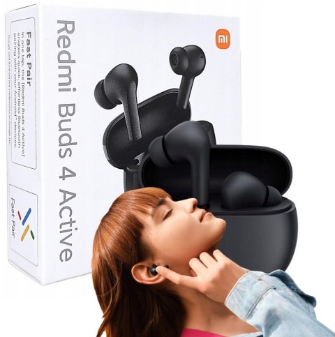 Słuchawki bezprzewodowe Xiaomi Redmi Buds 4 Active Czarne Słuchawki bezprzewodowe Xiaomi Redmi Buds 4 Active Czarne