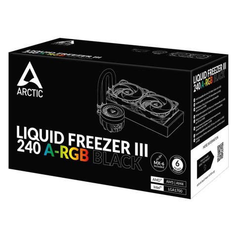 Chłodzenie wodne ARCTIC Liquid Freezer III 240 A-RGB all-in-one 12cm Czarny Chłodzenie wodne ARCTIC Liquid Freezer III 240 A-RGB all-in-one 12cm Czarny