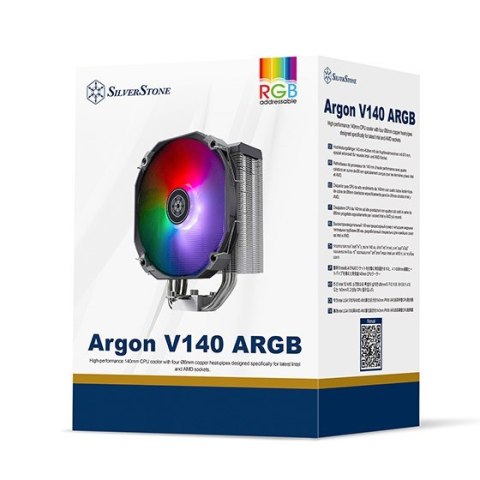 Silverstone SST-ARV140-ARGB system chłodzenia komputerów Procesor Chłodnica powietrza 14 cm Czarny, Szary 1 szt. Silverstone SST-ARV140-ARGB system chłodzenia komputerów Procesor Chłodnica powietrza 14 cm Czarny, Szary 1 szt.
