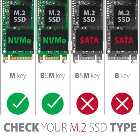 Obudowa dysku M.2 Axagon EEM2-UG2 USB-C 3.2 Gen 2 M.2 NVMe