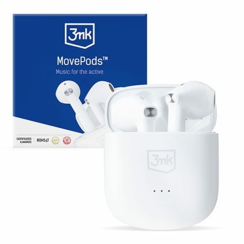 Słuchawki z mikrofonem 3mk MovePods Bluetooth białe Słuchawki z mikrofonem 3mk MovePods Bluetooth białe
