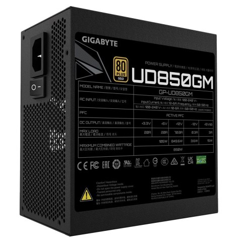 Gigabyte UD850GM moduł zasilaczy 850 W 20+4 pin ATX ATX Czarny