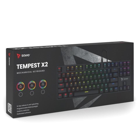 SAVIO KLAWIATURA MECHANICZNA RGB, OUTEMU BROWN TEMPEST X2 SAVIO KLAWIATURA MECHANICZNA RGB, OUTEMU BROWN TEMPEST X2