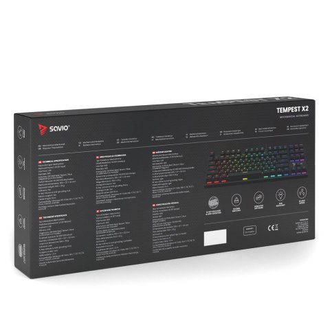 SAVIO KLAWIATURA MECHANICZNA RGB, OUTEMU BROWN TEMPEST X2 SAVIO KLAWIATURA MECHANICZNA RGB, OUTEMU BROWN TEMPEST X2
