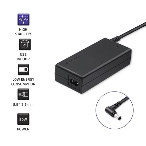Qoltec 50075.90W Zasilacz do Asus | 90W | 19V | 4.9A | 5.5*2.5 | +kabel zasilający Qoltec 50075.90W Zasilacz do Asus | 90W | 19V | 4.9A | 5.5*2.5 | +kabel zasilający