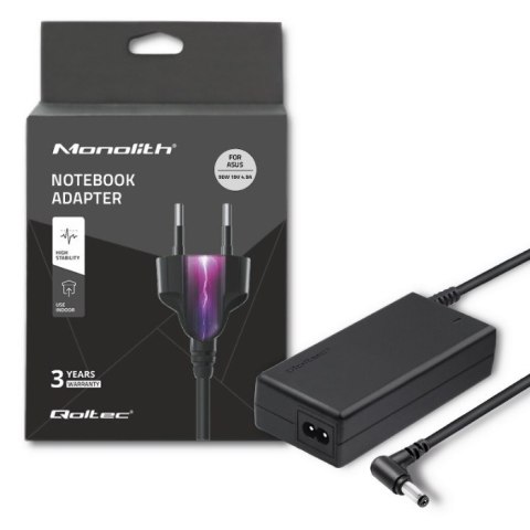 Qoltec 50075.90W Zasilacz do Asus | 90W | 19V | 4.9A | 5.5*2.5 | +kabel zasilający Qoltec 50075.90W Zasilacz do Asus | 90W | 19V | 4.9A | 5.5*2.5 | +kabel zasilający