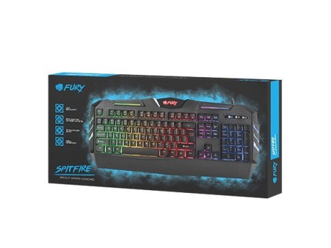 Klawiatura membranowa Fury Spitfire NFU-0868 (USB 2.0; kolor czarny) Klawiatura membranowa Fury Spitfire NFU-0868 (USB 2.0; kolor czarny)