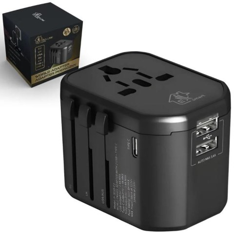 Adapter EXTRALINK CHARESL07-WORLD(1x USB Typ C) Adapter EXTRALINK CHARESL07-WORLD(1x USB Typ C)