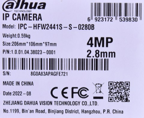 Kamera IP Dahua IPC-HFW2441S-S-0280B