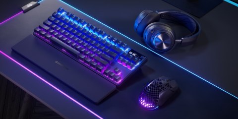 Klawiatura gamingowa SteelSeries Apex Pro TKL (2023), podświetlenie LED RGB, US, czarny, bezprzewodowy Klawiatura gamingowa SteelSeries Apex Pro TKL (2023), podświetlenie LED RGB, US, czarny, bezprzewodowy