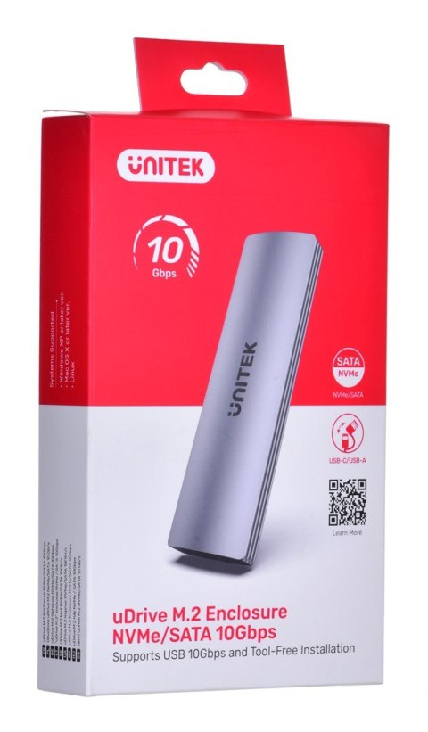 UNITEK OBUDOWA M.2 USB 3.2 Gen2 Type-C M.2 NVME/SATA SSD UNITEK OBUDOWA M.2 USB 3.2 Gen2 Type-C M.2 NVME/SATA SSD