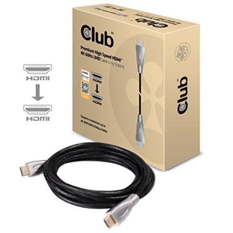 CLUB3D HDMI 2.0 Cable 3Meter UHD 4K/60Hz 18Gbps Certified Premium High Speed CLUB3D HDMI 2.0 Cable 3Meter UHD 4K/60Hz 18Gbps Certified Premium High Speed