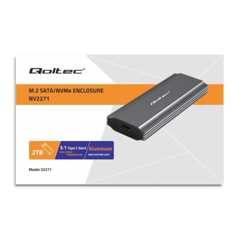 QOLTEC OBUDOWA NV2271 NA DYSK M.2 SSD | SATA | NVME | USB-C | 2TB QOLTEC OBUDOWA NV2271 NA DYSK M.2 SSD | SATA | NVME | USB-C | 2TB