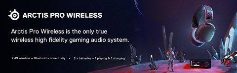 Steelseries Arctis Pro Zestaw słuchawkowy Przewodowy i Bezprzewodowy Opaska na głowę Gaming Bluetooth Czarny Steelseries Arctis Pro Zestaw słuchawkowy Przewodowy i Bezprzewodowy Opaska na głowę Gaming Bluetooth Czarny