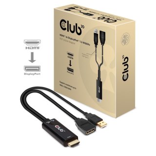 CLUB3D HDMI 2.0 TO DISPLAYPORT 1.2 4K60HZ HDR M/F ACTIVE ADAPTER Czarny