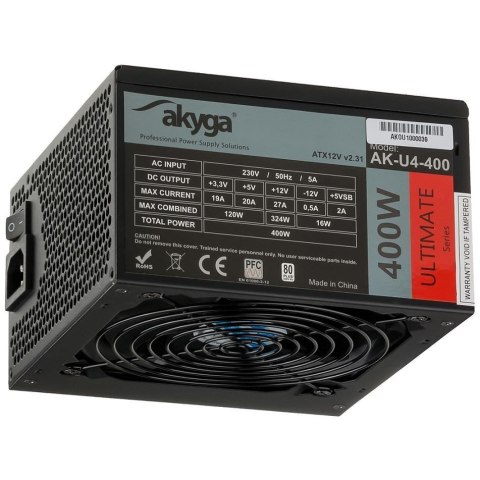 Akyga AK-U4-400 moduł zasilaczy 400 W 20+4 pin ATX ATX Czarny Akyga AK-U4-400 moduł zasilaczy 400 W 20+4 pin ATX ATX Czarny