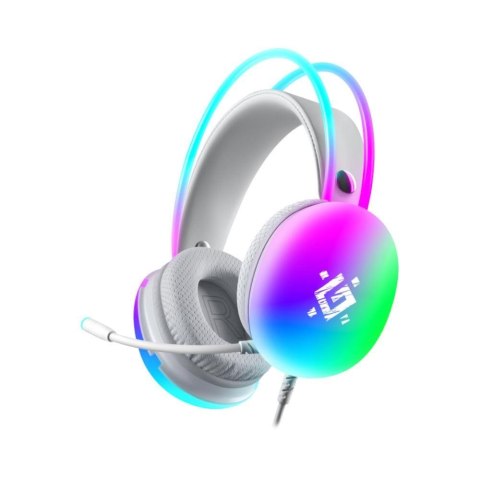 Słuchawki z mikrofonem Defender IGNIS podświetlane Gaming USB RGB białe + GRA Słuchawki z mikrofonem Defender IGNIS podświetlane Gaming USB RGB białe + GRA