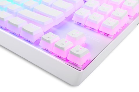 Klawiatura mechaniczna RGB Modecom Volcano Lanparty Pudding (Outemu Blue), biała Klawiatura mechaniczna RGB Modecom Volcano Lanparty Pudding (Outemu Blue), biała