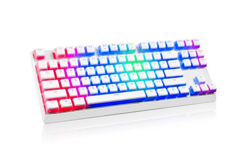 Klawiatura mechaniczna RGB Modecom Volcano Lanparty Pudding (Outemu Blue), biała Klawiatura mechaniczna RGB Modecom Volcano Lanparty Pudding (Outemu Blue), biała