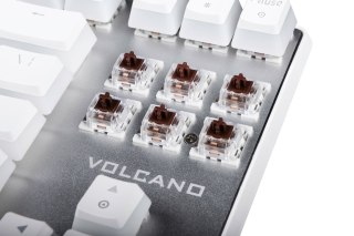 MODECOM VOLCANO LANPARTY BIAŁA PRZEWODOWA KLAWIATURA MECHANICZNA RGB (BRĄZOWY PRZEŁĄCZNIK OUTEMU) PUDDING EDITION