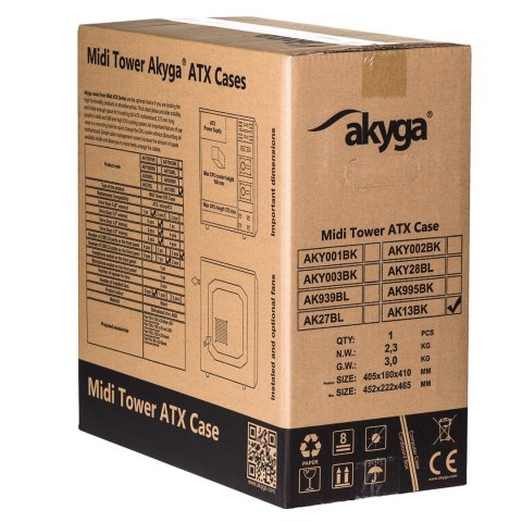 Akyga AK13BK zabezpieczenia & uchwyty komputerów Micro Tower Czarny Akyga AK13BK zabezpieczenia & uchwyty komputerów Micro Tower Czarny