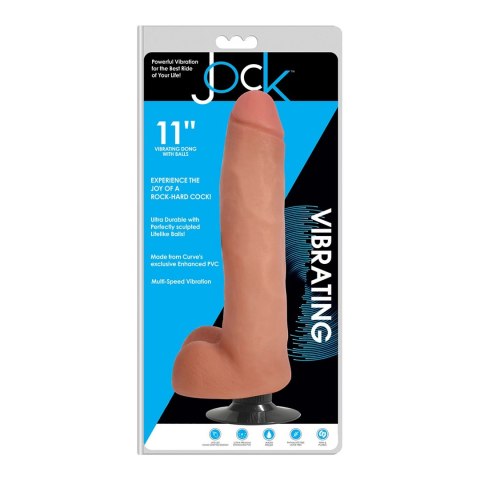 Curve Toys - Wibrujące dildo z jądrami - 28 cm