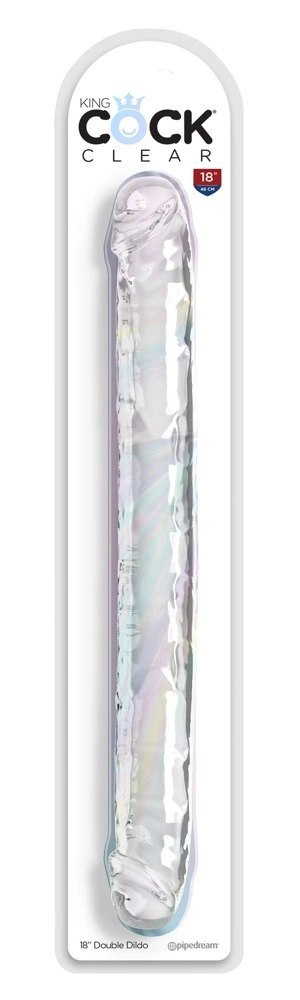 KKC - Podwójne Przezroczyste Dildo 18in. Double Dildo Clear 46 CM